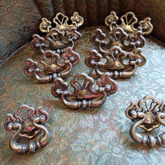 Vintage brass French American Dresser pulls - Picture 10 of 16